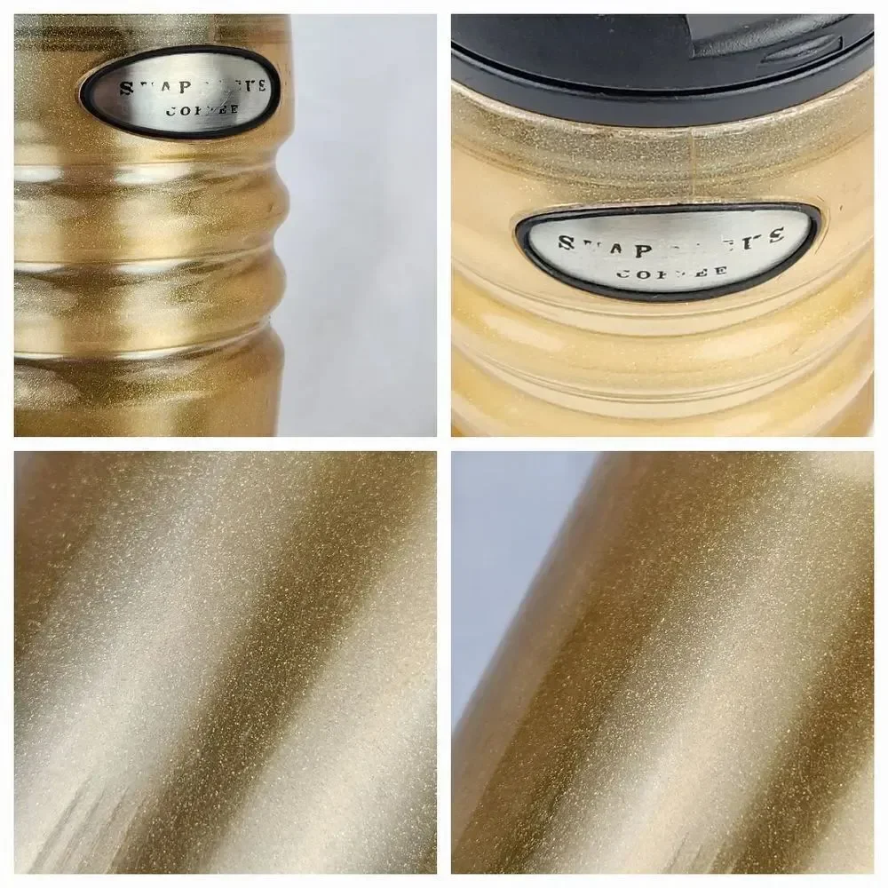 ☕️Vintage Starbucks 2004 Metallic Gold Double Wall 16oz Travel Tumbler